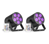 2pcs 60 W Faretto LED Par Batteria Ricaricabile, RGBW UV 6 LED Luce da palco con DMX e telecomando Luce da festa per DJ Discoteca Matrimoni dal vivo Sala espositiva per interni ed esterni
