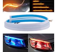 2pcs 60cm Slim Sequenziale Flessibile LED per DRL Segnale di Rotazione Striscia