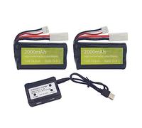 2PCS 7.4V 2000mah batteria al litio con Spina Odamiya e 2 in 1 caricabatterie per UDI009 UDI902 UDI002 AA102 feilun FT009 RC barca telecomandata ad alta velocità barca modello batteria
