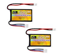 2PCS 7.4V 500mAh 30C Lipo Batteria RC Drone Auto Batteria con PH2.0 Spina Adatto per AX24 SCX24 RC Modello Auto, e la maggior parte 1/10, 1/16, 1/18, 1/24 Scala RC Auto Camion