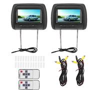 2pcs 7 pollici Display per poggiatesta per lettore di auto LCD regolabile con controllo Video USB MP5 Display portatile/remoto Nero