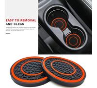 2pcs 7cm Auto Consolle Centrale Antiscivolo Pad Easy Pulire Arancio Linea 2pcs