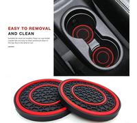 2pcs 7cm Auto Consolle Centrale Antiscivolo Pad Easy Pulire Linea Rossa 2pcs