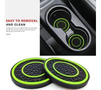 2pcs 7cm Auto Consolle Centrale Antiscivolo Pad Easy Pulire Verde Linea 2pcs