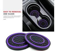 2pcs 7cm Auto Consolle Centrale Antiscivolo Pad Easy Pulire Viola Linea 2pcs