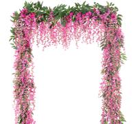 2PCS 7FT Artificiale Wisteria Vine Ghirlanda Finto Glicine Fiore Di Seta Edera A