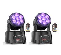 2PCS 7X15W Teste Mobili LED Luci dmx512 RGBW 4 in 1 Luci da Discoteca Palco Luce di Scena con Telecomando per Halloween Party Club Bar Casa Feste