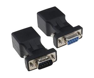 2PCS 9-Pin RS232 DB9 a RJ45 adattatore seriale convertitore Ethernet per dispositivi standard D-sub RS-232 9 pin stampante portatile per computer portatile DB9-F a RJ45-F e DB9-M a RJ45-F