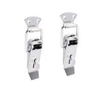 2PCS 90 Gradi DuckMouth Fibbia Gancio di Blocco In Acciaio Inox Caricato A Molla Draw Toggle Chiusura Morsetto Clip Argento Hasp Fermo chiusura(304 Stainless Steel,503 001)