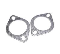 2pcs Acciaio Inossidabile Flangia di Scarico Guarnizione Tubo Con Due Fori Per Migliorare Il Downpipe Del Motore