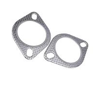 2pcs Acciaio Inossidabile Flangia di Scarico Guarnizione Tubo Con Due Fori Per Migliorare Il Downpipe Del Motore