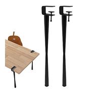 2Pcs Adjustable Table Clamp Legs,F-Shape Dining Desk Legs,Metal Table Leg,Office Table Legs DIY Iron Bench Leg,for DIY Furniture Console,with Floor Protectors (45cm(18in),Black)