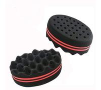 2Pcs Afro Curl Sponge,Xrten Doppia-Superficie Capelli Spugna Curl Sponge Negro Capelli Mossi(Nero)