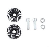 2PCS Alluminio Targa Viti 6mm CNC Anodizzato (nero) | Forte resistenza al vento, ossidazione per prova, resistente all'usura per superficie, montaggio auto