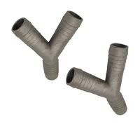 2pcs Aluminum 3/4" inch 19mm Y Shape Coolant Heater Hose Fitting Connector Gray