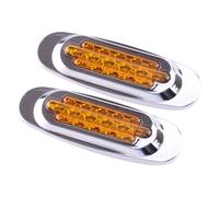 2Pcs Amber 16-LED 3 Wire Side Marker Turn Signal Light for Universal Cars