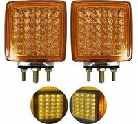 2Pcs Ambra / Rosso 51 LED Doppio Viso Borchie a Cavallo Pedestal Luci FENDER STT