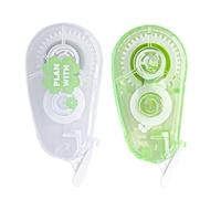 2Pcs amichevole riciclabile correttore nastro per, verde | 2 pezzi, colore naturale con manico ergonomico per scrivere copertura errori nascosti dimensioni compatte
