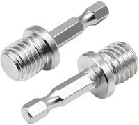 2Pcs Argento Esterno Conversione Rod M10+M14 Lavorazione Del Legno Esagonale Presa Adattatore Convertitore Impact Trapano Potenza Trapano Prese Adattatore Setsdrill Mandrino Hex Shank Converter Drill