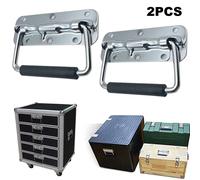 2Pcs Argento Metallo Maniglioni for Volo Scatola Alluminio E Pesante IN Legno