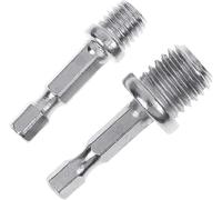2Pcs Argento Trapano Elettrico Accessori Esterno Esagonale Asta di Conversione M10+M14 Lavorazione Del Legno Esagonale Presa Adattatore Convertitore Impact Trapano Elettrico Prese Adattatore Setsdrill
