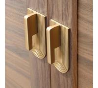 2pcs Arte Moderna Deco Armadietto Maniglia Oro Zinco Lega 9.9x5.1cm Coste Design