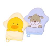 2PCS Baby Sponge for Bathing, 5.9x5.9 Soft Baby Bath Mitt with Hanging Rope, Cute Animal Pattern Toddler Washcloths for Toddler Kids Shower