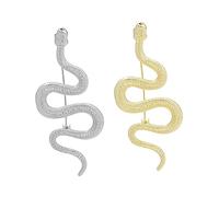 2pcs Badge Lapel Pins Couples Funny Animal Brooch Pin Vintage Gothic Punk Snake Shape for Wedding Coat Scarf