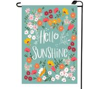 2Pcs Bandiere Cortile Spring Hello Sunshine Summer Flower Bandiera Esterna