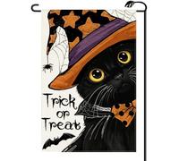 2Pcs Bandiere Da Cortile Cats Halloween Fall Witch Hat Trick Or Treat