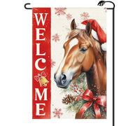 2Pcs Bandiere Da Cortile Christmas Horse Xmas Winter