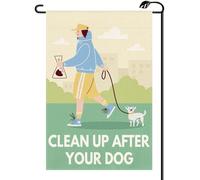 2Pcs Bandiere Da Cortile Clean Up After Your Dog Signs No Pooping Pick Up