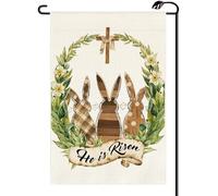 2Pcs Bandiere Da Cortile Easter He Is Risen Bunny Polka Dot