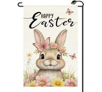 2Pcs Bandiere Da Cortile Happy Easter Bunny Cute