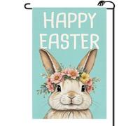 2Pcs Bandiere Da Cortile Happy Easter Bunny Welcome Bandiera All'Aperto