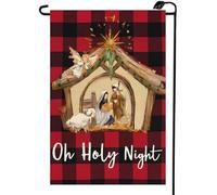 2Pcs Bandiere Da Cortile Oh Holy Night Jesus Nativity Christmas Winter