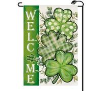 2Pcs Bandiere Da Cortile Shamrocks St Patricks Day Welcome Green Clovers
