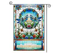 2Pcs Bandiere Da Cortile Stained Glass Birds Design Bandiera Vacanza