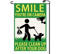 2Pcs Bandiere Da Giardino Clean Up After Your Dog Signs Smile