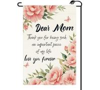 2Pcs Bandiere Da Giardino Dear Mom Pink Flower Mother’S Day Love
