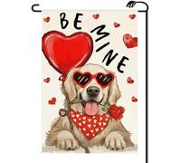 2Pcs Bandiere Da Giardino Dog Lovers Day Love Heart Rose Be Mine Da Esterno
