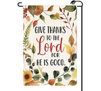 2Pcs Bandiere Da Giardino Thanksgiving Give Thanks To The Lord