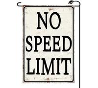 2Pcs Bandiere Da Giardino Vintage No Speed Limit Cave Garage Bedroom Sign