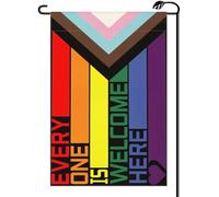 2Pcs Bandiere Da Giardino Welcome Rainbow Lgbtq Everyone Is Welcome Here