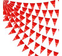 2Pcs Bandierine Triangolari 20M/60FT Rosse per Home Nursery Esterno