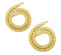 2pcs Barrier Twist Ropes 3-13ft,Stanchion Rope with Gold Hooks, Rope Safety Barriers for Crowd Control, Stand Divider for Indoor/Outdoor(Yellow,Length 200cm/6.6ft)