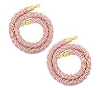 2pcs Barrier Twist Ropes 3-13ft,Stanchion Rope with Gold Hooks, Rope Safety Barriers for Crowd Control, Stand Divider for Indoor/Outdoor(Pink,Length 350cm/11.5ft)