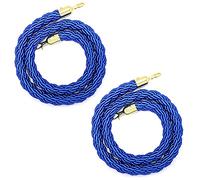 2pcs Barrier Twist Ropes 3-13ft,Stanchion Rope with Gold Hooks, Rope Safety Barriers for Crowd Control, Stand Divider for Indoor/Outdoor(Blue,Length 350cm/11.5ft)