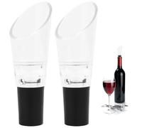 2pcs Beccucci Per Travasare Versatore Per Vino Di Alta Qualità Con Ventilazione, Compatibili Con La Maggior Parte Delle Bottiglie Di Vino, Facili Da Pulire, Plastica E Acciaio Inox