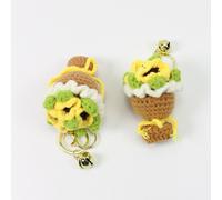 2Pcs Bellissimo Soffice Floreale Piccolo Portachiavi Pendente Borsa Decor Regalo